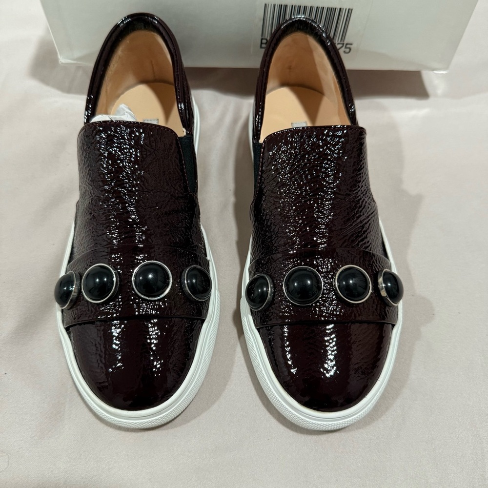 Alberto Fermani Women’s Leather Stud Sneakers in Bordeaux- 36